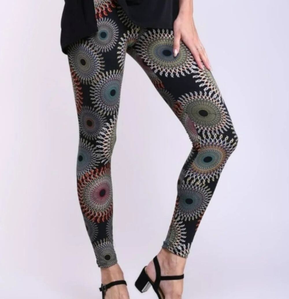 LBISSE Multicolor Mandala Print Leggings - small